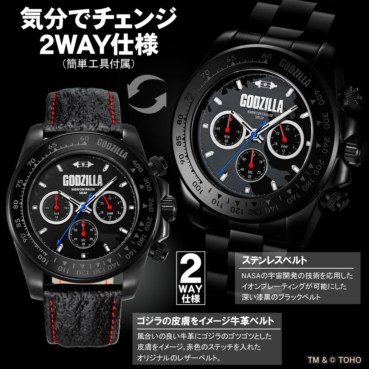 Godzilla chronograph detail