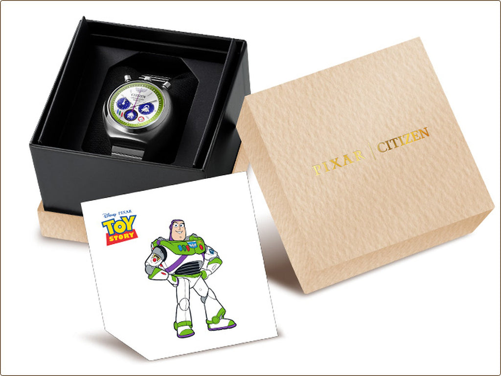 Buzz Lightyear Citizen watch with collector box and character art card