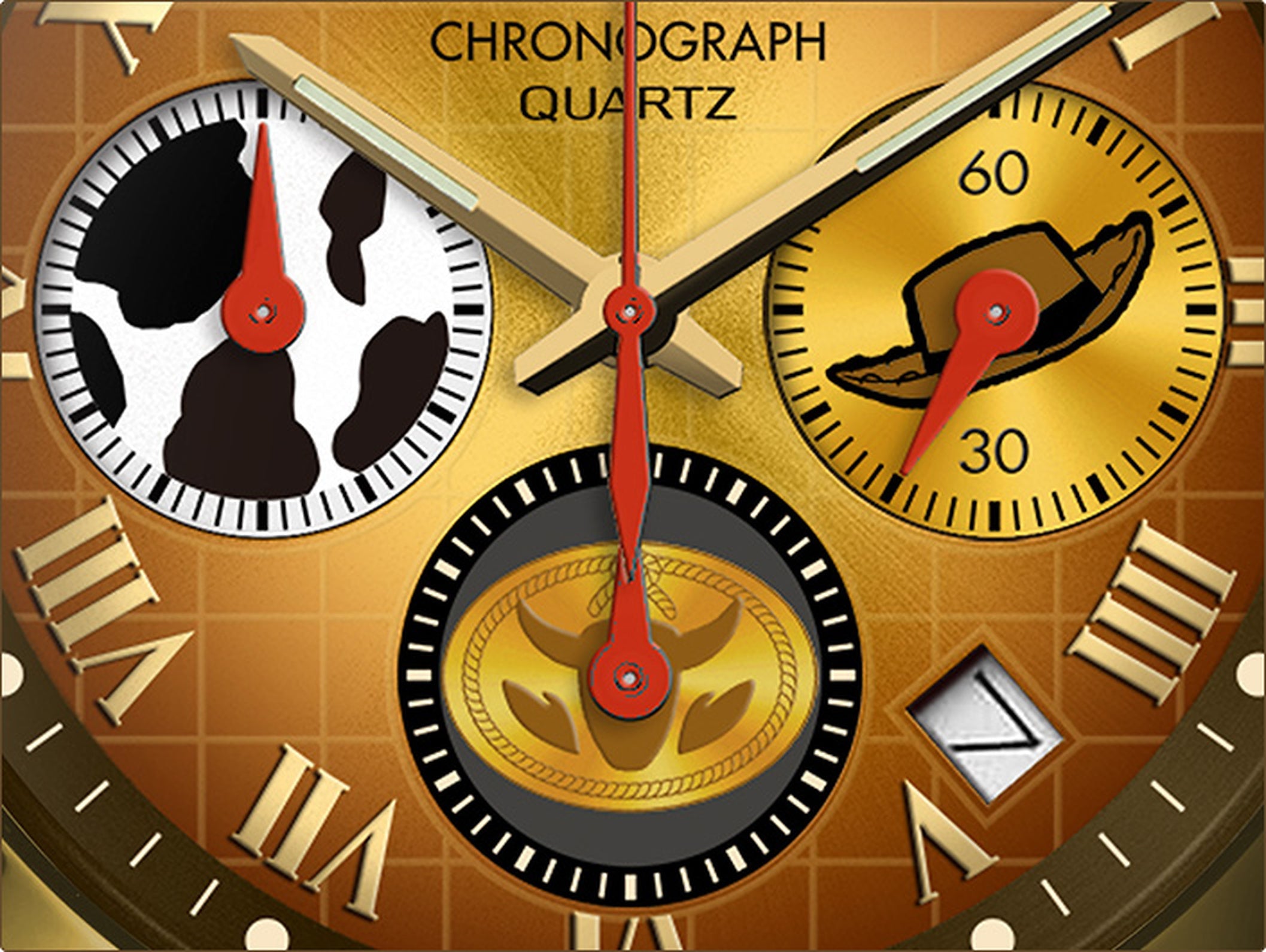 Close-up of Woody Citizen Tsuno Chrono watch dial